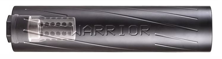 Gun Warrior Medium Silencer displayed at Patriot Gun Shop South Africa, designed to reduce muzzle noise and improve shooting comfort.